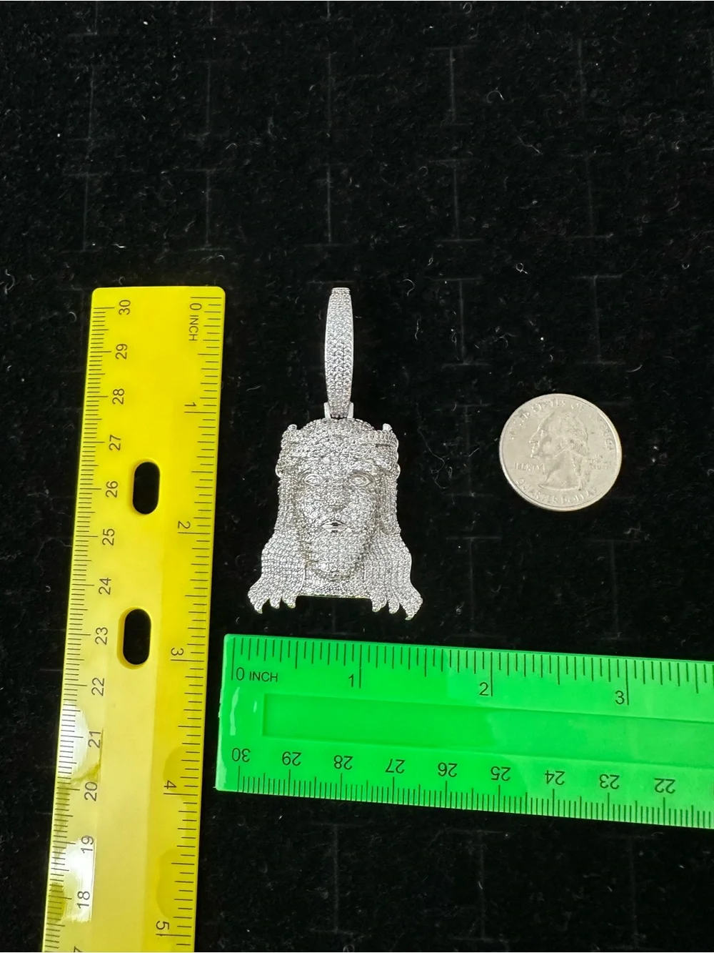 New Silver plated Crowned Jesus Head Pendant charm
